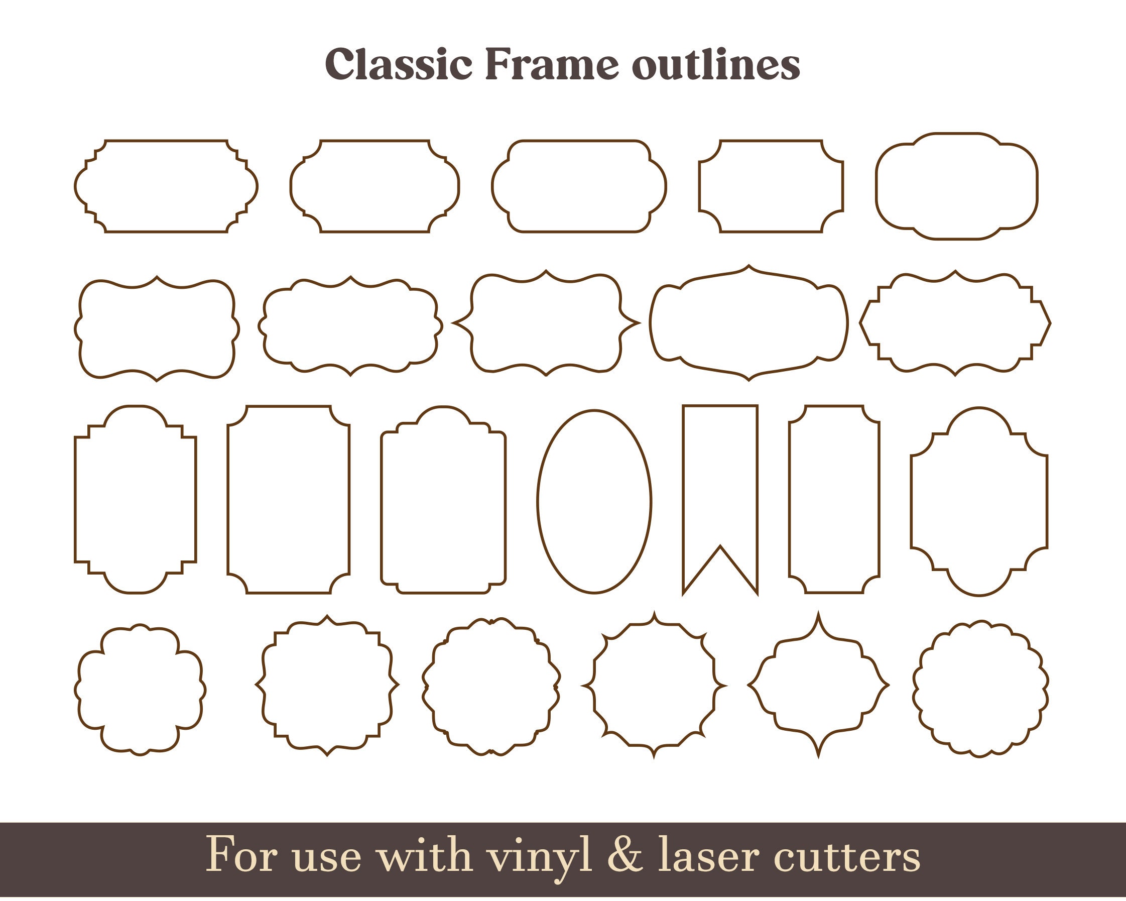 Klassieke frames SVG, label Svg, decoratieve frames en rand label vorm  Vector Svg, vormen svg, Cricut Label vormen frames gesneden bestand DXF EPS  - Etsy België, image size:2243x1794