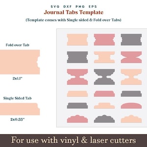Può includere: Un modello stampabile per creare schede per diario. Il modello include due dimensioni di schede: una scheda pieghevole da 2x1,1 pollici e una scheda a lato singolo da 2x0,55 pollici. Il modello è progettato per l'uso con tagliatrici di vinile e laser.