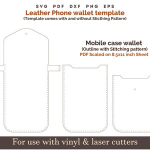 leather Phone Bag wallet Pattern svg, Cross Body phone Bag SVG Sewing Pattern, PDF Phone bag pattern stitched Phone case bag laser cut files