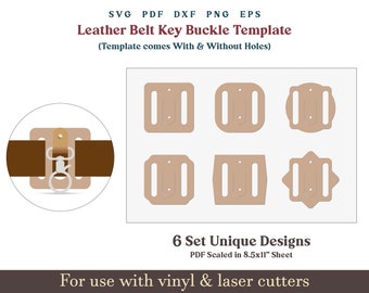 Leather Belt Key Holder Svg Template, Leather belt accessories PDF, Belt key fob keychain, Cricut Glowforge Leather laser cutfile Bundle svg