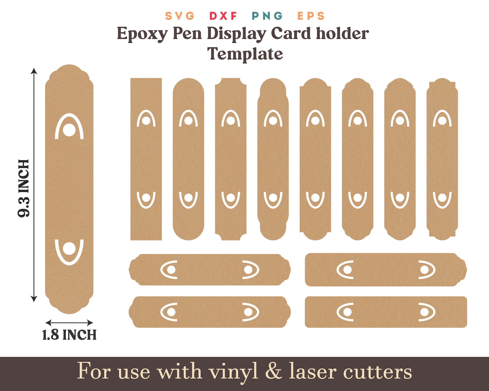 Pen Display Card SVG Epoxy Pen Holder Bundle Svg PNG 12 Set Etsy