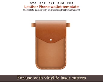 leather Phone Bag wallet Pattern svg, Cross Body phone Bag SVG Sewing Pattern, PDF Phone bag pattern stitched Phone case bag laser cut files