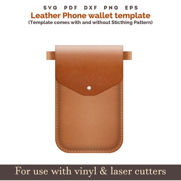leather Phone Bag wallet Pattern svg, Cross Body phone Bag SVG Sewing Pattern, PDF Phone bag pattern stitched Phone case bag laser cut files