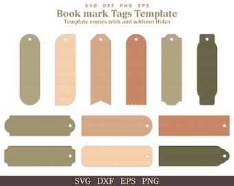 May include: A set of 10 printable bookmark tag templates in various shapes and colors. The templates include a variety of colors, including beige, brown, and green. The templates are designed to be printed and cut out, and can be used to create personalized bookmarks.