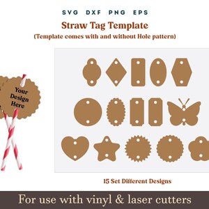 Étiquette de paille SVG, modèle d'étiquette de paille, étiquette de paille de cadeau, modèle d'étiquette de paille, étiquettes de mariage, étiquettes d'étiquette de paille, fichiers coupés Cricut glowforge