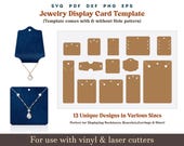 Jewelry display card Template, Necklace display Svg Pdf Pattern, Bracelet Card holder Template, Jewelry Holder Cricut glowforge cut files