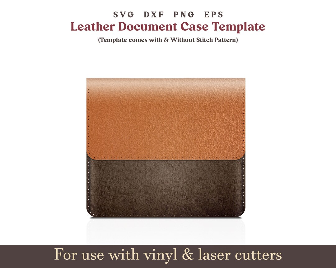 Leather Document Case SVG, A4 7x9 Page Holder Case Template PDF Pattern ...