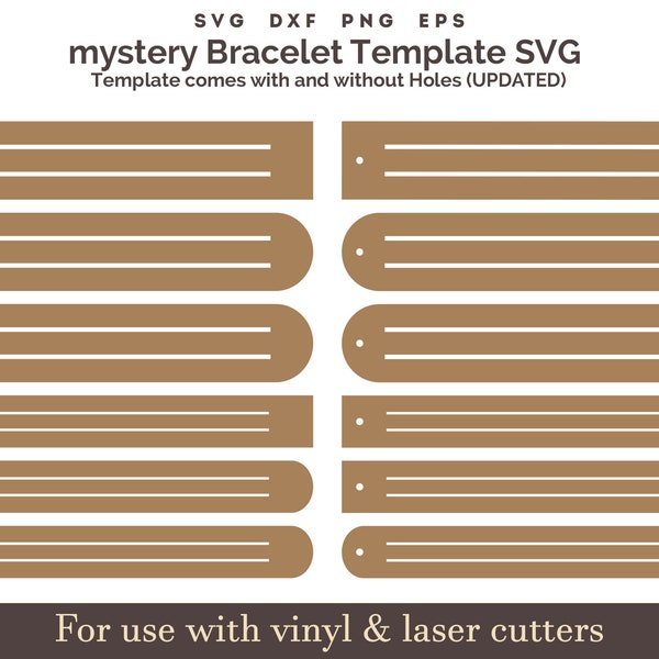 Mystery Leather Bracelet SVG, Complete PDF instructions guide included, Bracelet SVG Template, Glowforge laser leather bracelet cutfile Svg