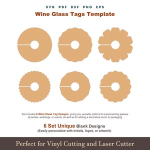 Wine Glass Tag Template SVG, Wine Glass Name Tag Svg, Bachelorette, Wedding Wine Glass Tag, Glass decor Svg, Cricut svg cut file Bundle