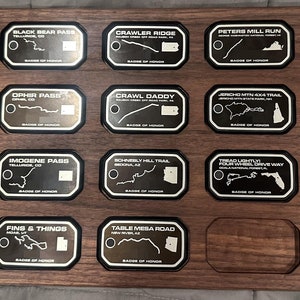 Honorary Badge Display for Off Road Vehicles - Wooden with Custom Laser Engravement