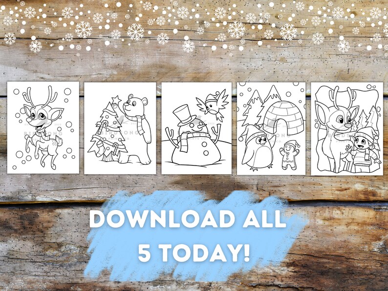 Winter Animal Coloring Pages Winter Printable Activity Instant