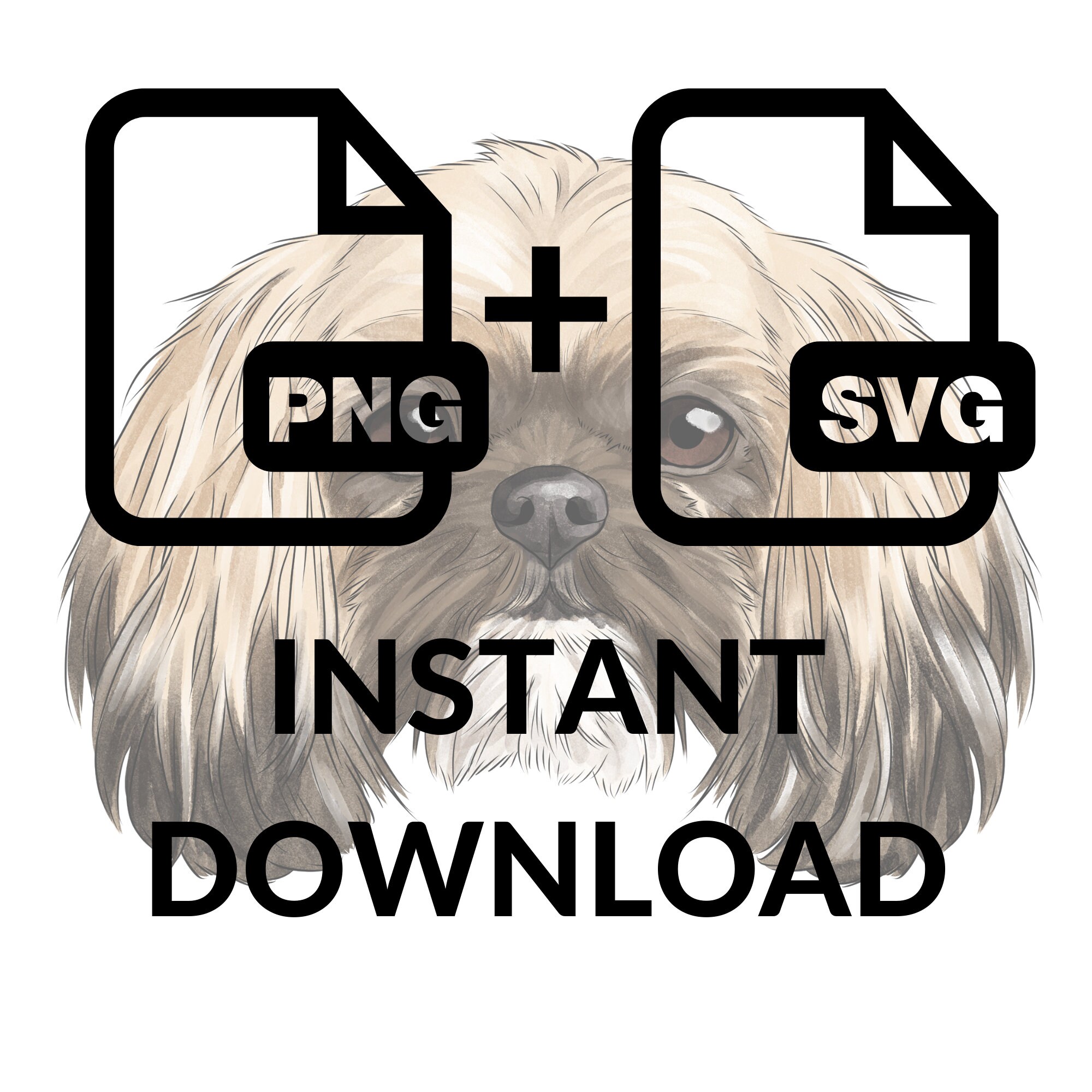 Unique Watercolor Shih Tzu PNG Clipart Sublimation Design Graphic ...