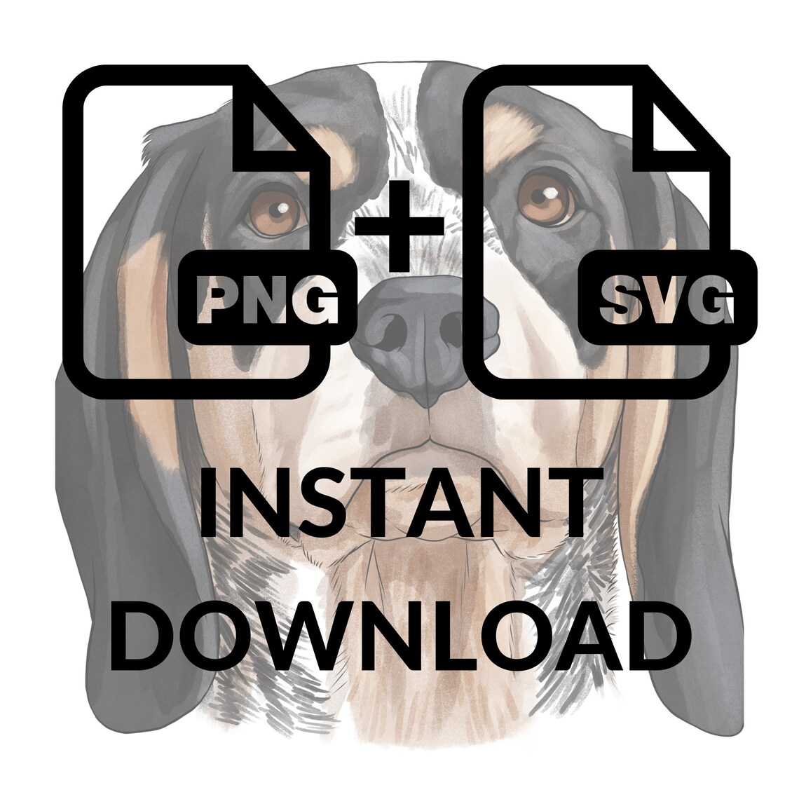 Bluetick Coonhound PNG Clipart Unique Watercolor Printable Dog - Etsy