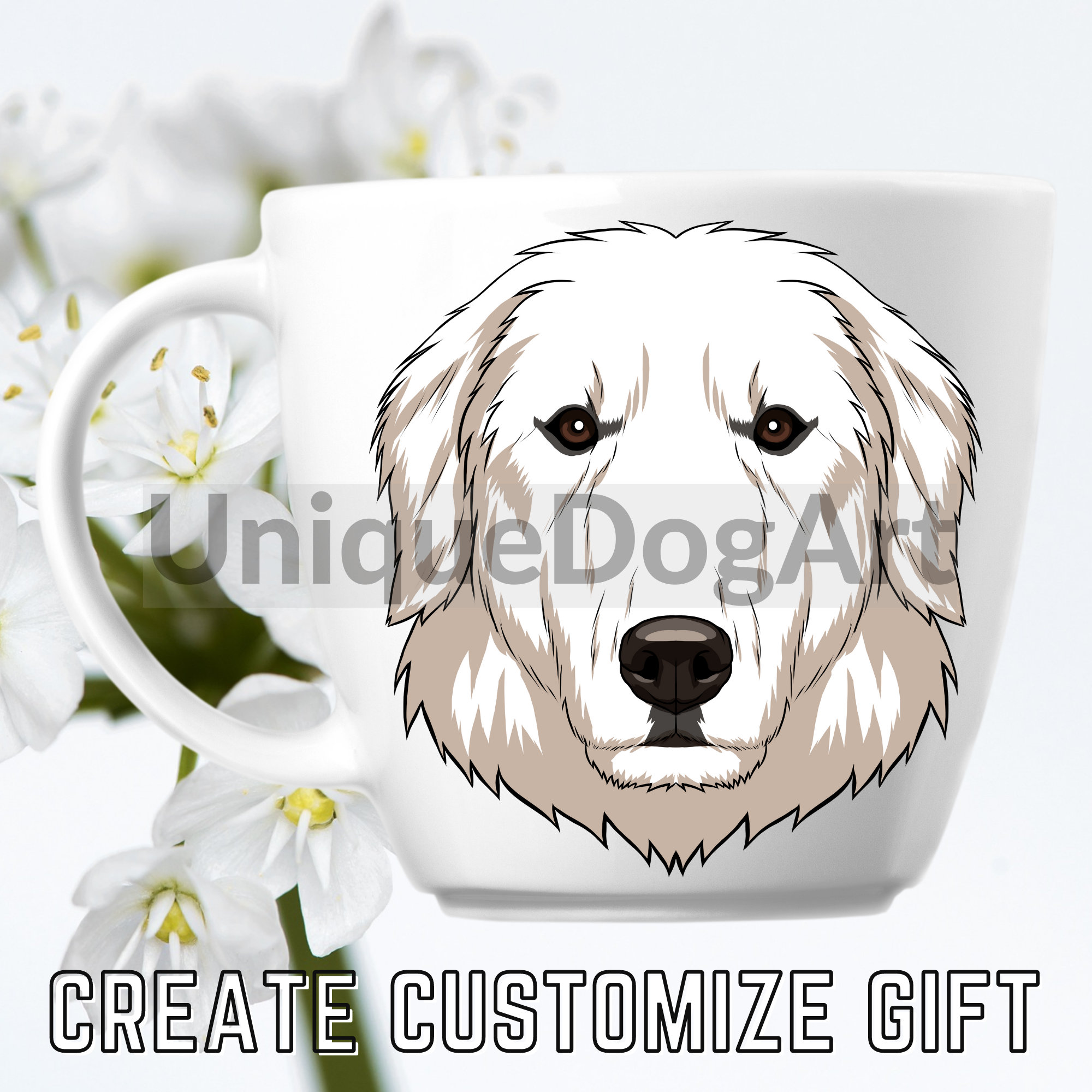 Great Pyrenees PNG Clipart Printable Dog Art Digital Instant Download ...