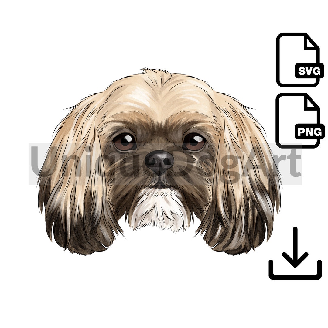 Unique Watercolor Shih Tzu PNG Clipart Sublimation Design Graphic ...