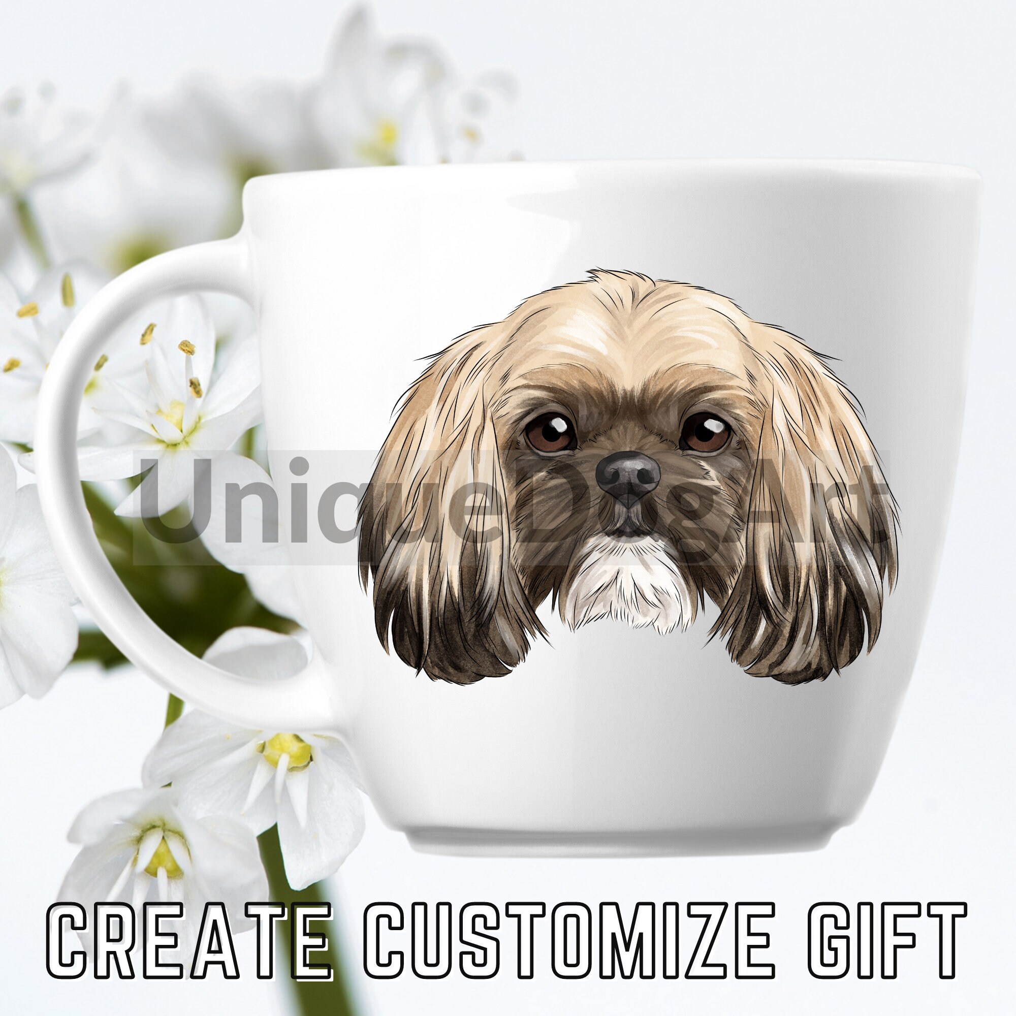 Unique Watercolor Shih Tzu PNG Clipart Sublimation Design Graphic ...