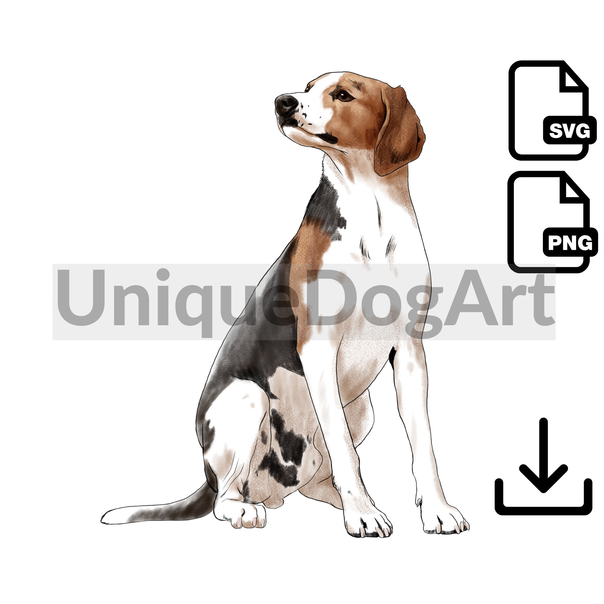 Unique Sitting Treeing Walker Coonhound PNG Clipart Sublimation Design ...