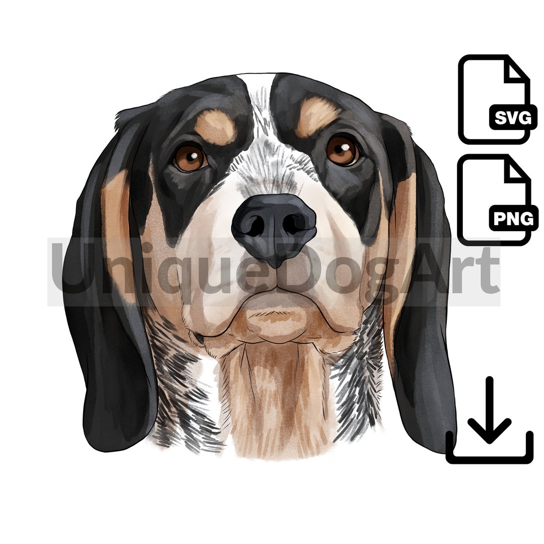 Bluetick Coonhound PNG Clipart Unique Watercolor Printable Dog - Etsy