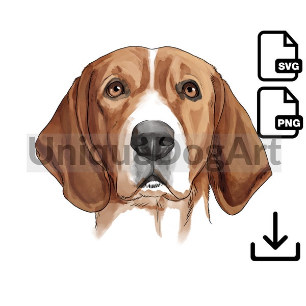 American Foxhound PNG Clipart  Unique Watercolor Dog Art Digital Download