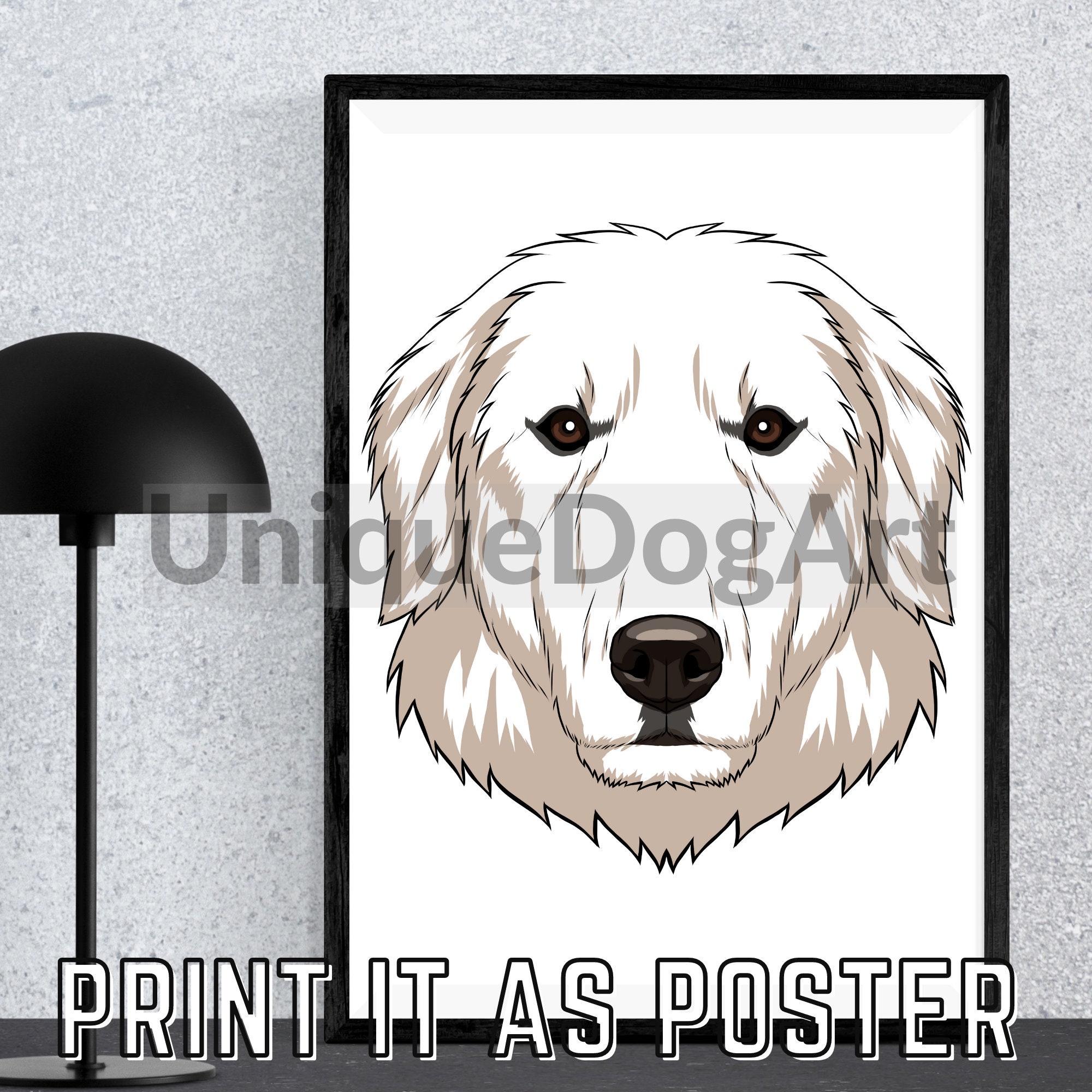 Great Pyrenees PNG Clipart Printable Dog Art Digital Instant Download ...