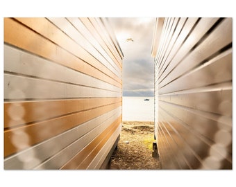 Beach hut view - Aluminum Print