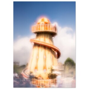 Leuchtende Helter-Skelter auf Posterpapier
