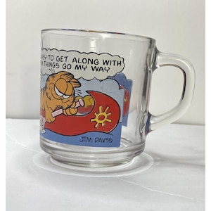 McDonalds Garfield Glass coffee cup Vintage 1978 Anchor Hocking Jim Davis mug