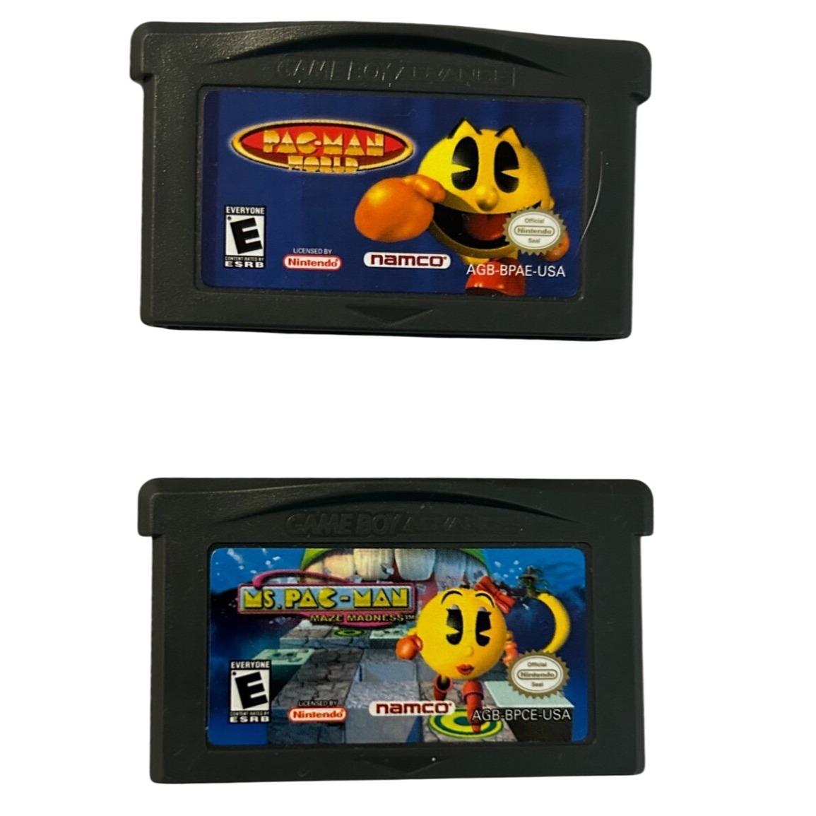 Pac-man World & Ms. Pac-man Maze Madness GBA Game Lot Tested