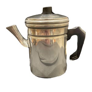 VINTAGE Aluminum Stovetop Tea Coffee Pot Made In Italy Camping Mid Century MCM