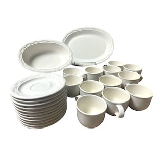 Elegant Pfaltzgraff White Acadia Dining Collection with Choice Options