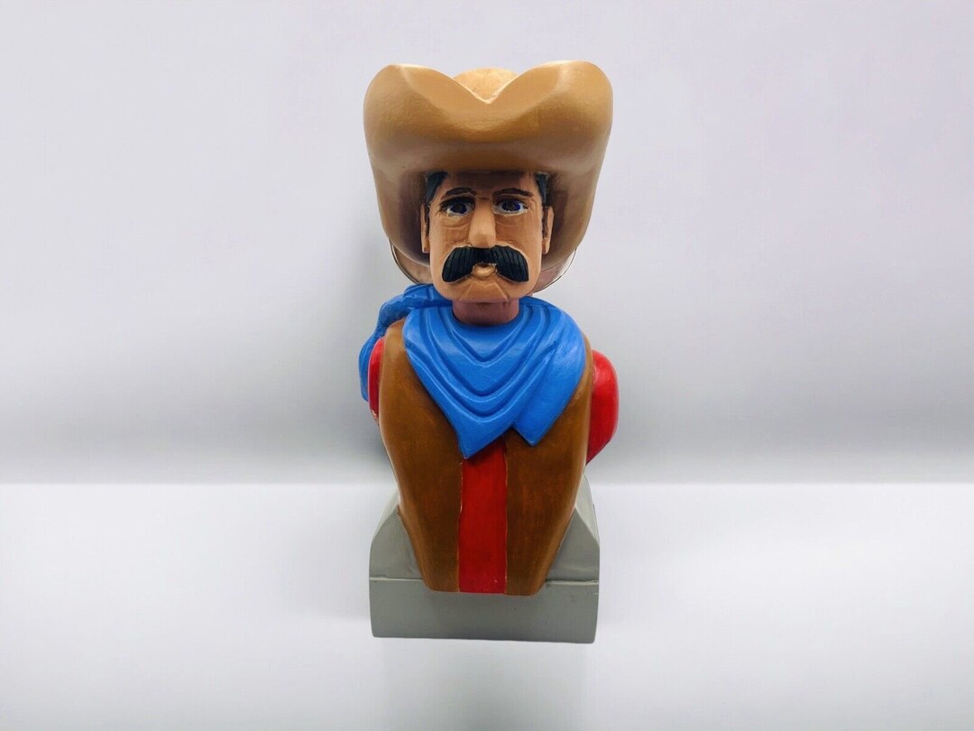 Rugged Charm: Hand-painted Cowboy Figurine, Dated and Signed by