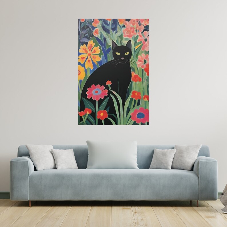 Cat Print on Satin Paper, 24 X 36 Etsy