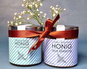 Primavera y verano en un tarro | Paquete de regalo con miel de Múnich | De las abejas de Múnich-Giesing