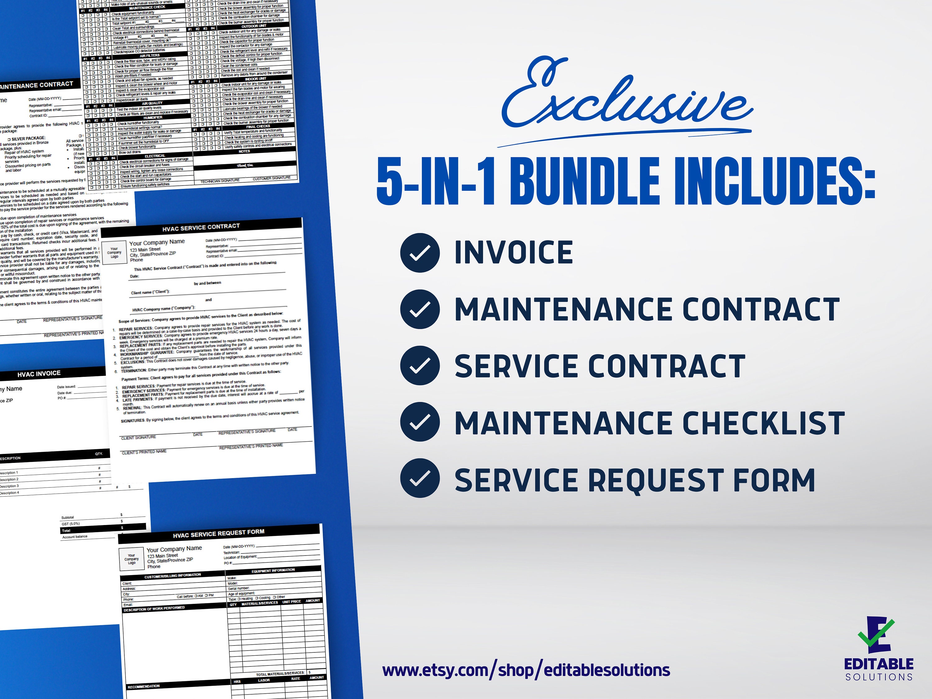 Hvac Contract Bundle, Hvac Templates, Hvac Contracts, Hvac Forms, Hvac