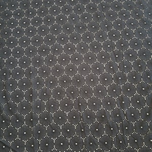 Black Eyelet Embroidery Lace. Black Lace Flower. Eyelet cotton Fabric. Summer lace Fabric. Eyelet  Fabric Sold by the yard. Crafting fabric
