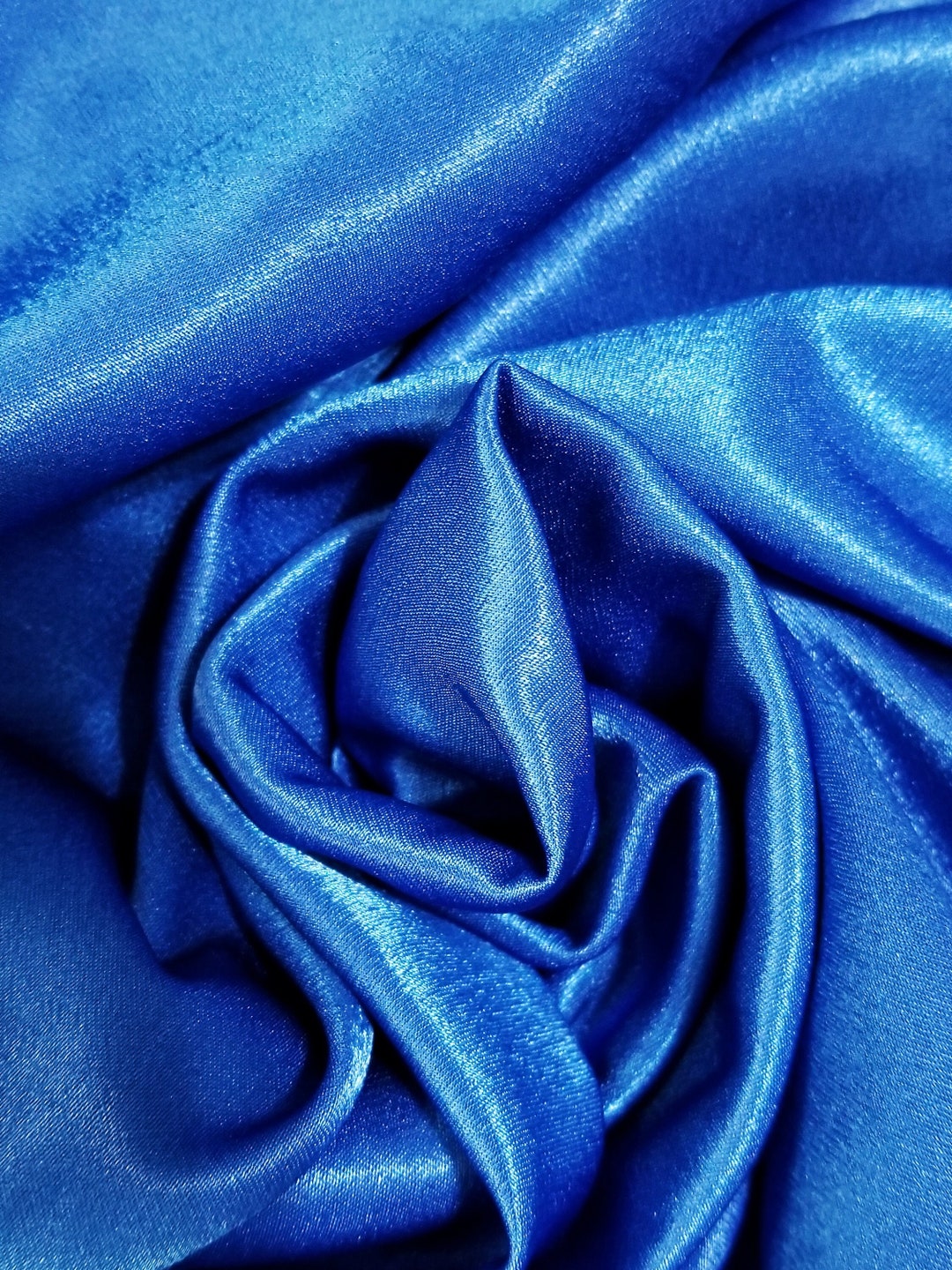 Royal Blue Crepe Back Satin Fabric. Blue Satin Fabric for Gown Lingerie, Drapery, Crepe Back