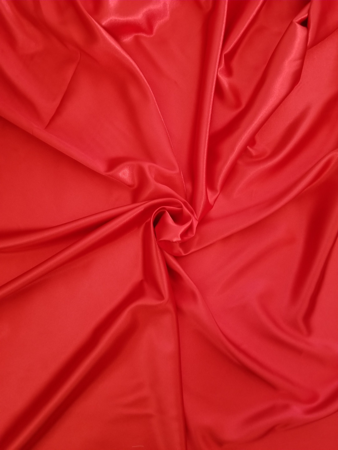 Red Stretch Charmeuse Satin Fabric by the Yard, Satin Fabric for Dress ...