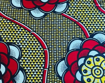 Multicolor Ankara fabric. African print fabric sold by 51/2 yards. Mixed print material. Floral fabric gifts. wallpaper African fabric.