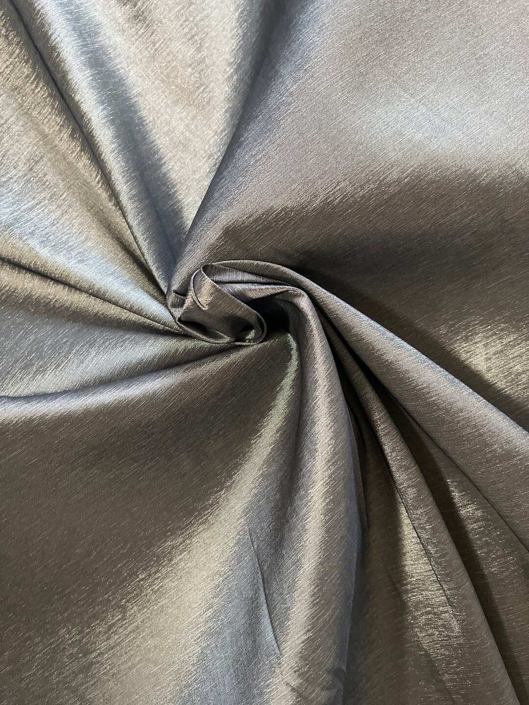 Gray Stretch Taffeta Fabric Sold by the Yard. Spandex Fabric. Upholstery Fabric. Curtain Fabric