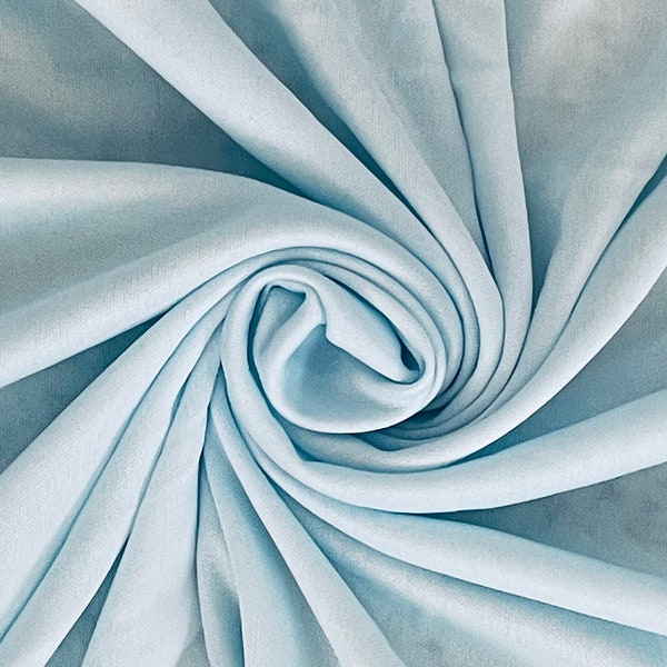 Poly Stretch  Soft Fabric. Interlock Knit Drape Fabric. Baby Blue Costume Fabric sold by yard. Fabric  for blouse. Underlay  Craft fabric.