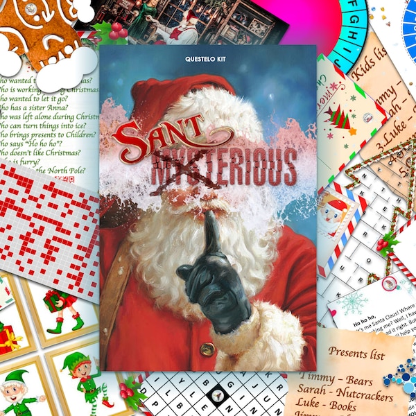 Christmas Escape Room Game - Santerious | Printable Escape Room | DIY Escape Room Kit | Scavenger | Escape Room Kids Adults Family