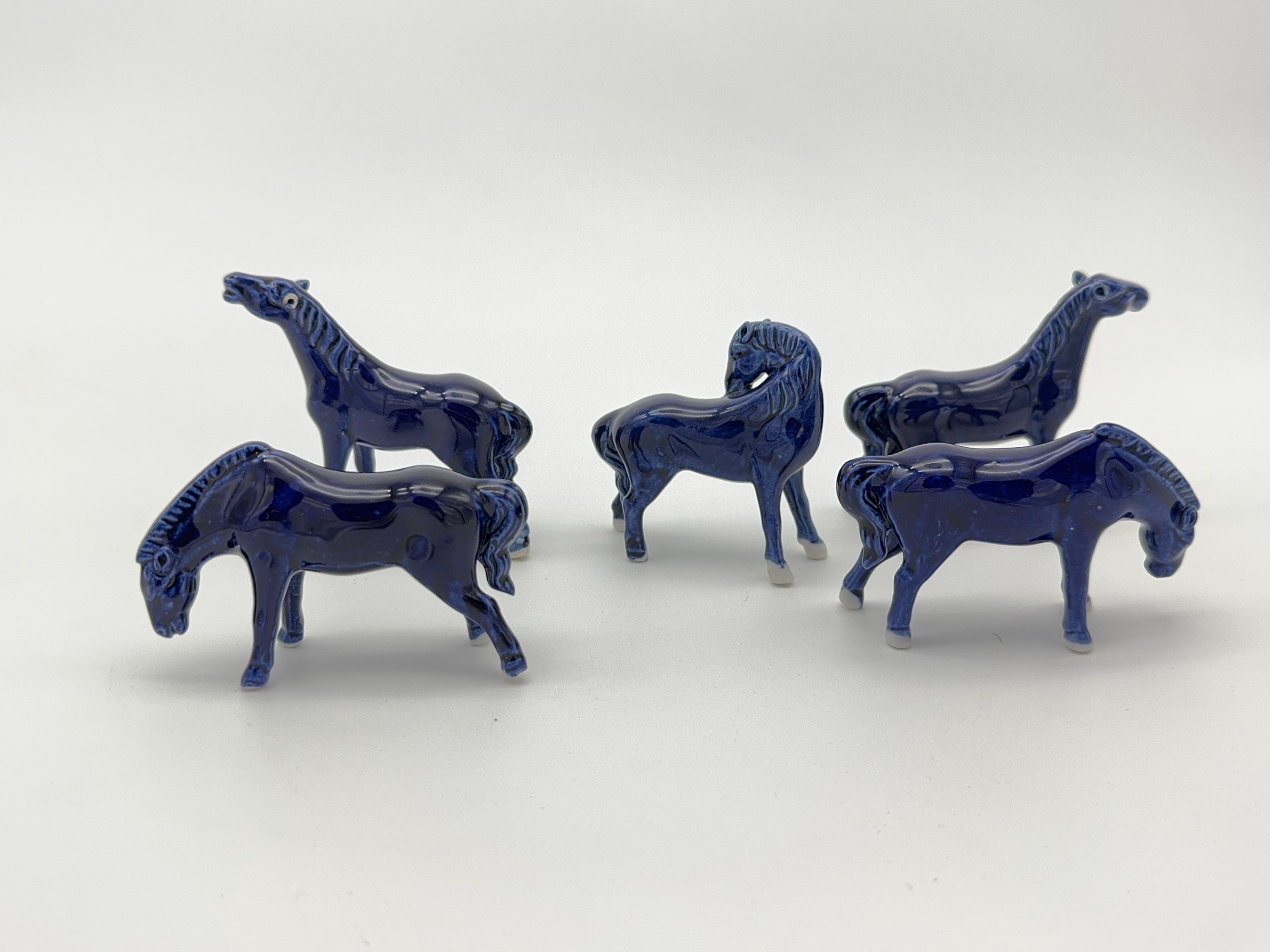 Blue Porcelain Horse - Etsy