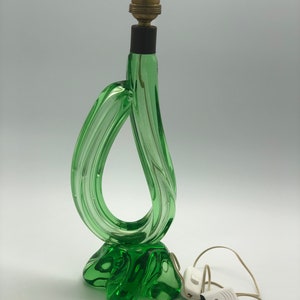 Eleganter antiker italienischer Lampensockel aus Muranoglas – Smaragdgrüne Schönheit seit den 1950er Jahren
