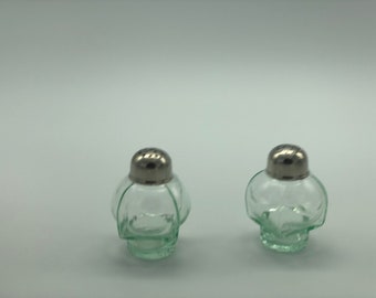 Vintage Uranium Glass Salt Shakers - Collectible Crystal Tableware