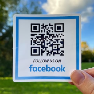 Facebook QR Code Sticker - Follow us on Facebook – Social Media Sticker for more Facebook followers