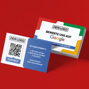 Google Bewertungskarten – Google Visitenkarten mit QR Code – Visitenkarten für Google Bewertungen – Bewerten Sie uns auf Google