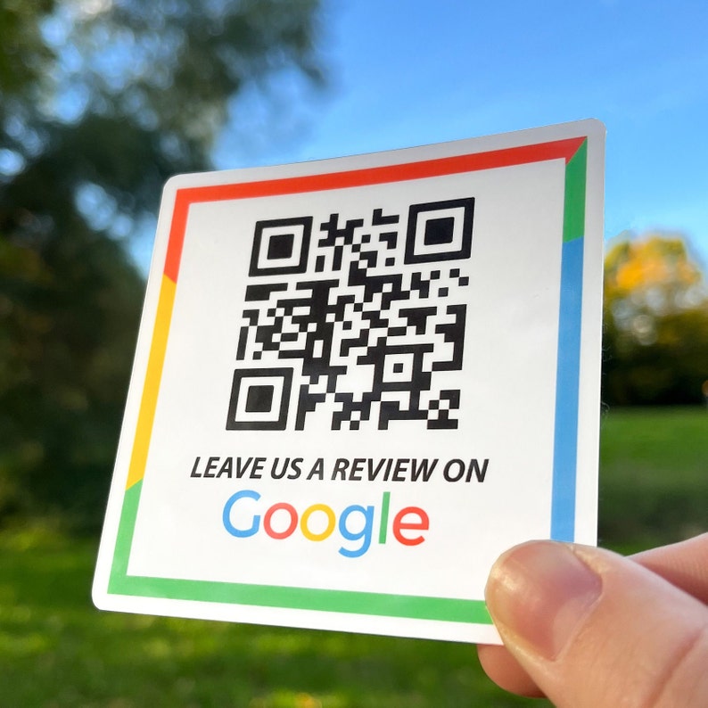 Google Review Sticker Leave Us a Review on Google QR Code Sticker for