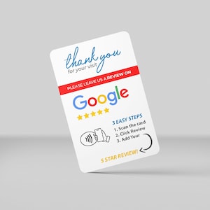 NFC Google レビュー カード – Google レビュー – 「Google にレビューを投稿してください」名刺 – Google レビュー用 PVC NFC 名刺