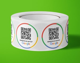 Google review stickers on roll - Rate us on Google - Google stickers with QR code - Rate us on Google - QR code stickers