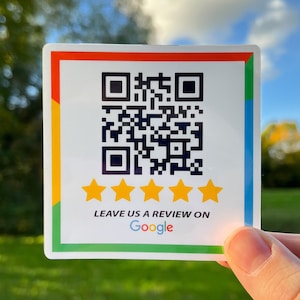 Google レビュー ステッカー - Google でレビューしてください – より多くの Google レビューを入手できる QR コード ステッカー